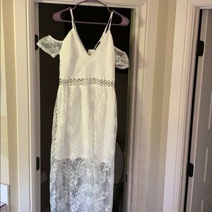 White lace maxi dress